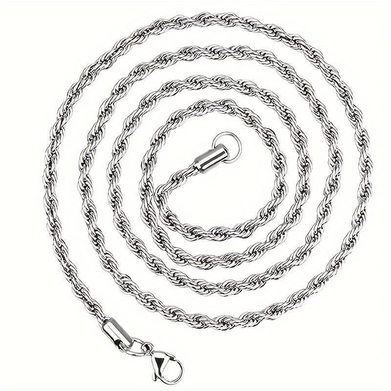 TEMU 1pc Twisted Titanium Steel Necklace Personality Trend Necklace Fashion Jewelry Accessories For Men And Women