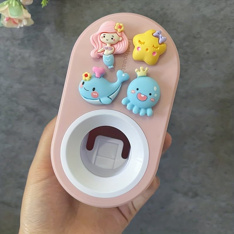 TEMU 1pc Automatic Toothpaste Squeezer, 3d Cute Cartoon Toothpaste Holder, Wall Hanging No Punching Toothpaste Squeezer, Suitable For Bathroom, Bathroom Accessories