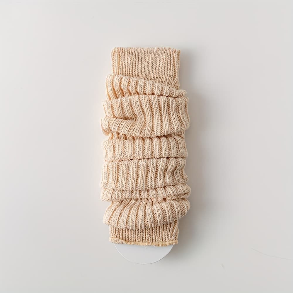 TEMU Rib-knit Leg Warmers, Solid Crew Socks, Women's Stockings & Hosiery
