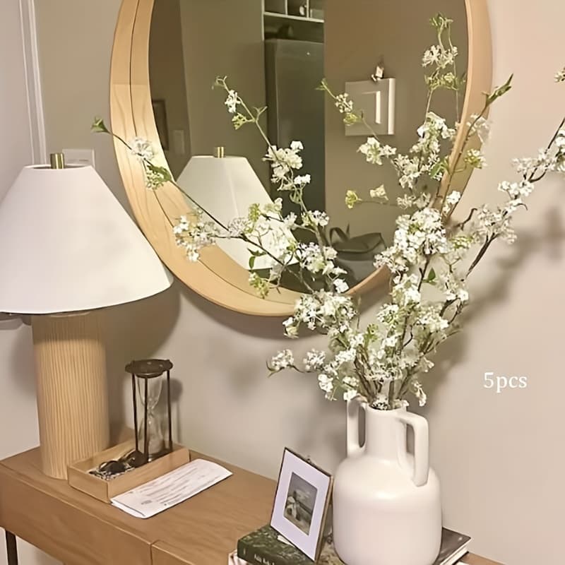 TEMU 39inch Cream Artificial Branch With Buds, Faux Spring Plant Stem, Centerpieces Floral Wedding Home Decoration Gifts