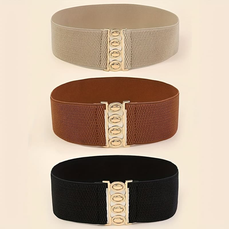 TEMU This Set Of 3 Solid Color Belts Features An With An Oval , Making Them , Shopping, Outdoor Activities, Parties, Events, And Occasions