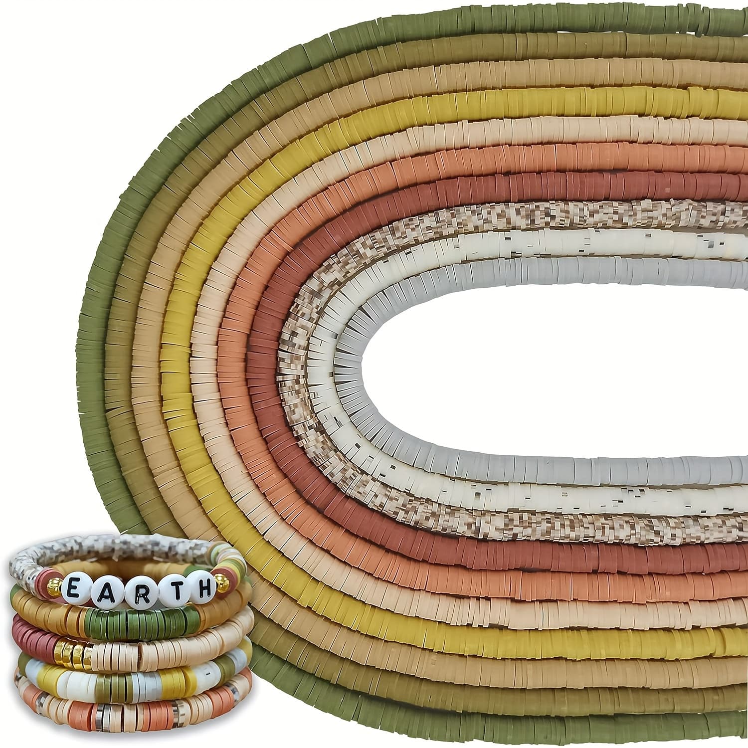 TEMU 3600pcs 10 Strands Clay Beads Polymer Clay Beads For Jewelry Making, Vinyl Beads 6mm For Surfer Bracelets Necklace Making