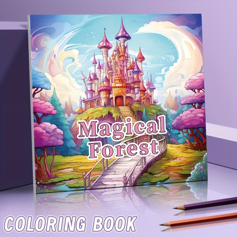 TEMU 1pc, "" Coloring Book, & Landscape, Ideal For Teens & Adults, Halloween & Christmas Holiday Party Gifts