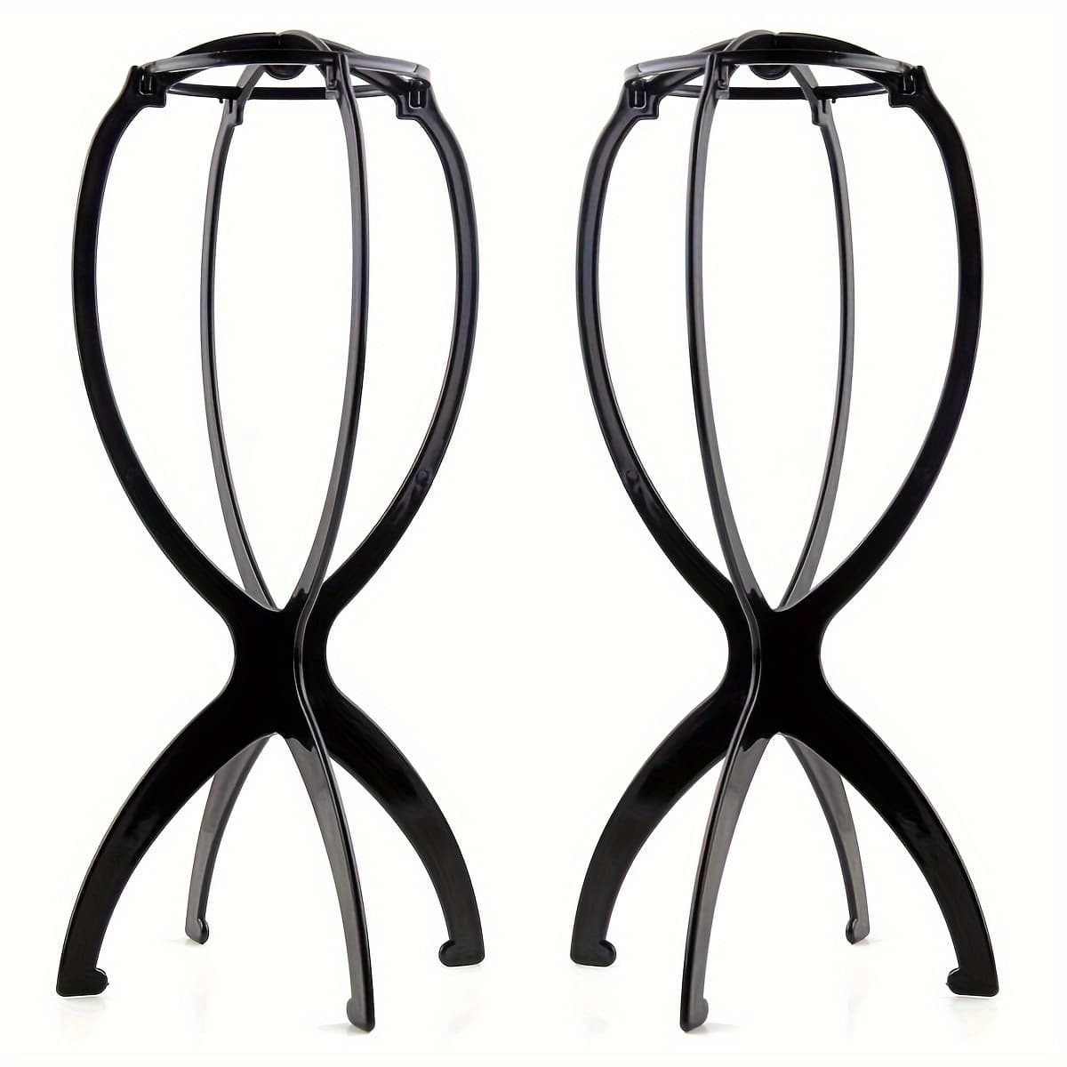 TEMU 2pcs Set Of Wig Holders Portable Travel Foldable Wig Holder For Short Wigs Plastic Wig Holder Foldable Wig Dryer Durable Plastic Stable Wig Holder Dryer Suitable For All Wigs And Hats