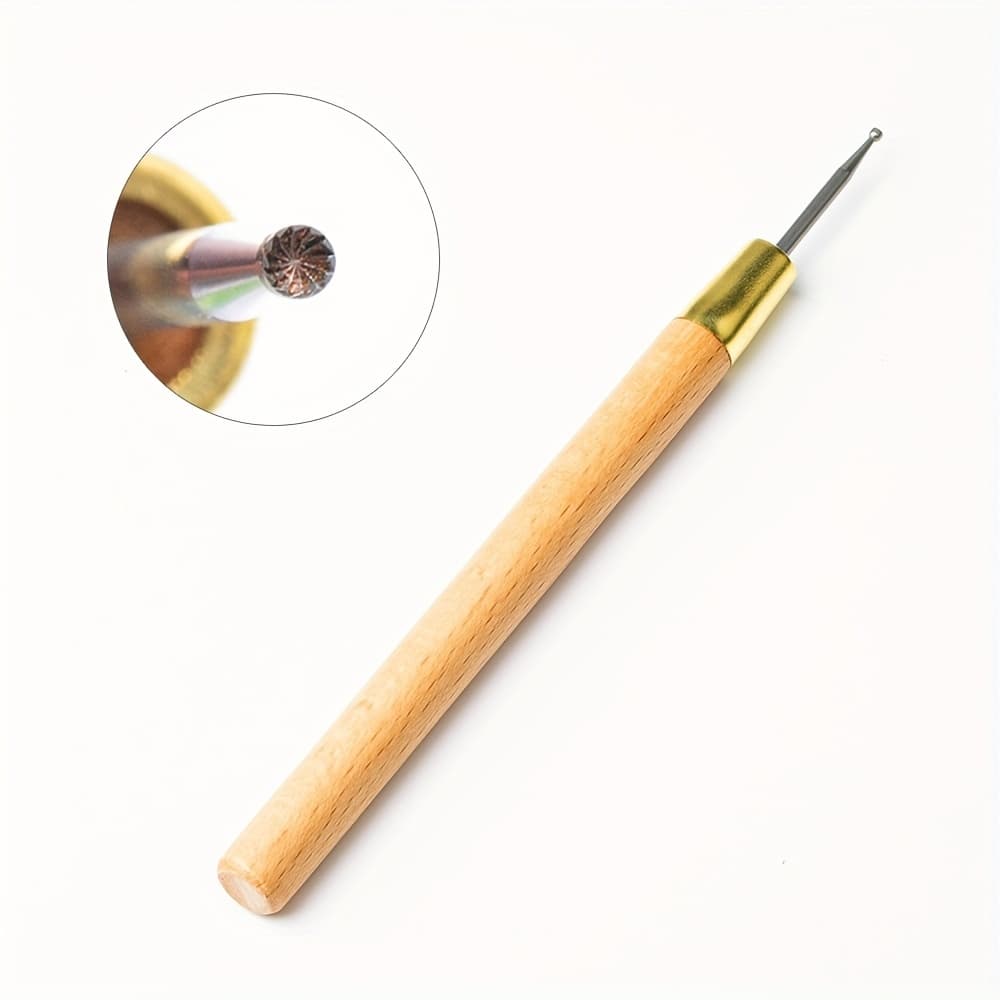 TEMU 1pc Wire Rounder Tool With Wooden Handle, Debur Wire End Tool Round Bur For Jewelry Making