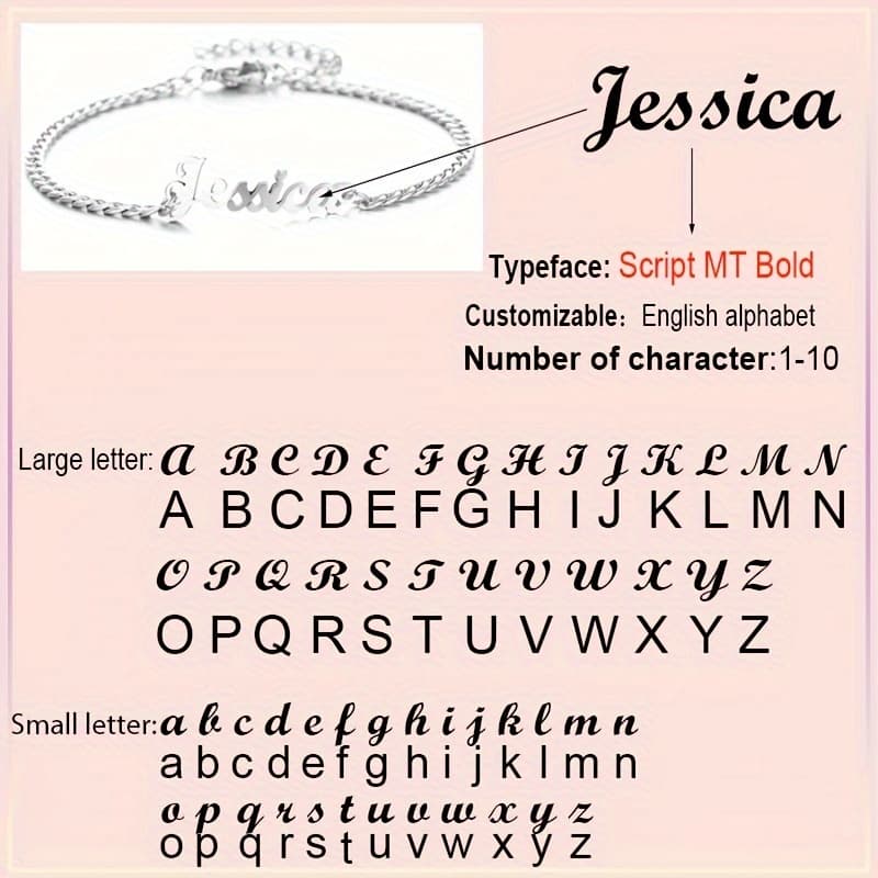 TEMU Customized Name Bracelets For Women 3mm Cuban Chain Bracelet Stainless Steel Jewelry Personalized Signature Letter Mujer Gifts