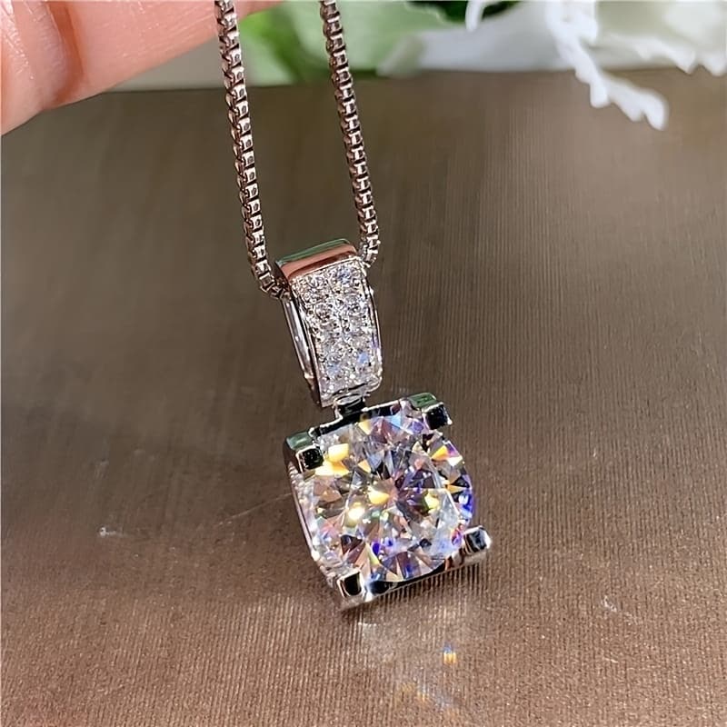TEMU Elegant Fashion Necklace Inlay Shiny Zirconia For Women Daily Wear Exquisite Jewelry