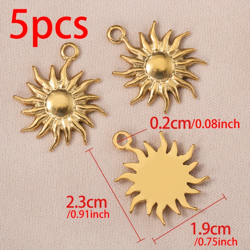 TEMU 5 201 Stainless Steel 2.3*1.9cm Solid Pendants For Diy Necklace And Bracelet Accessories