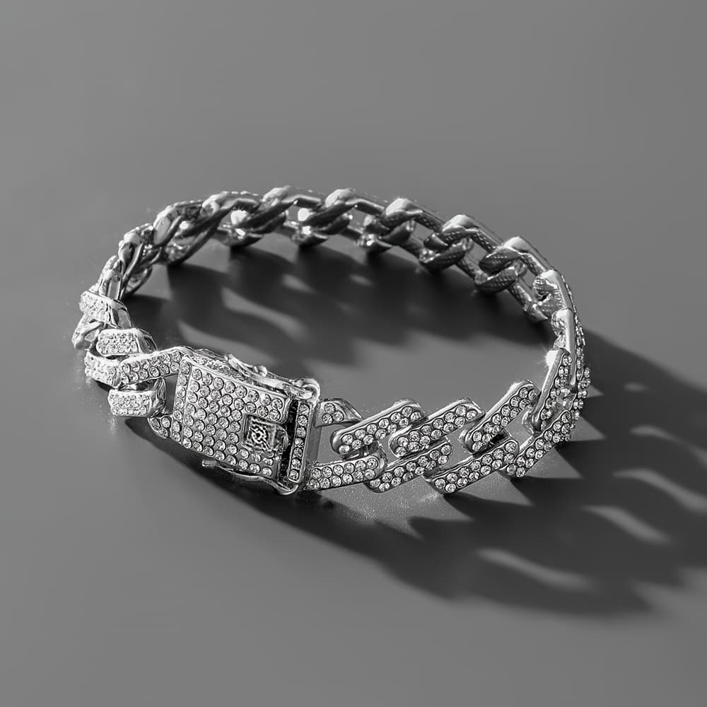 TEMU Fashionable Trendy Jewelry Hip-hop Style Cuban Chain Bracelet