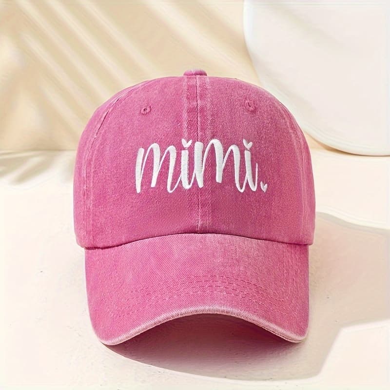TEMU 1 Unisex Y2k Style Embroidered Mimi Washed Baseball For Outdoor Sports And Daily Commuting