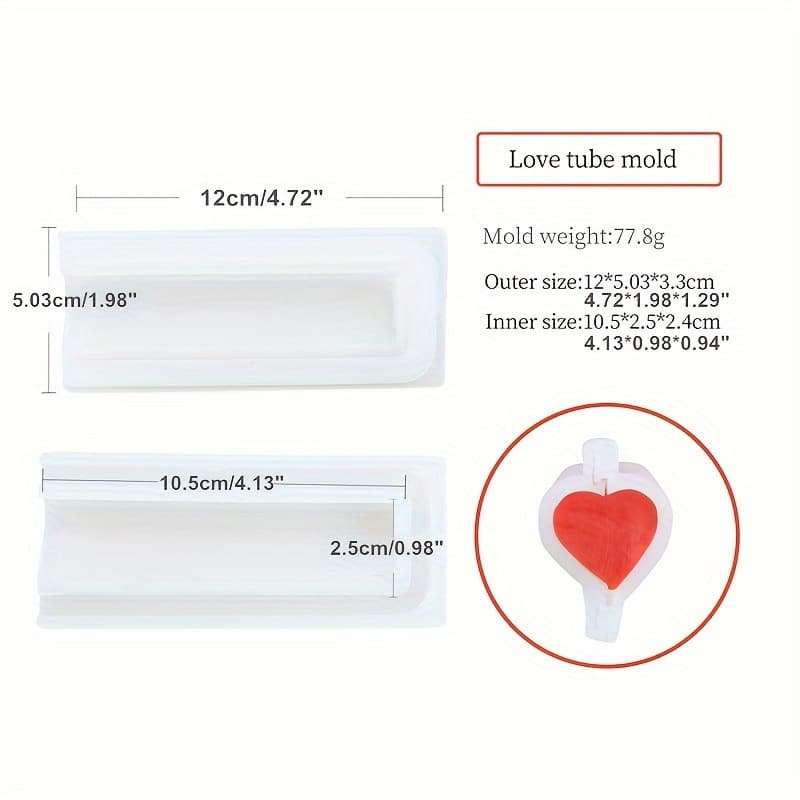 TEMU 1pc Mini 12cm Silicone Tube Mold For Craft Soap Candle Resin Diy Making Round Star Shape 3d Flower Tube Column Mold