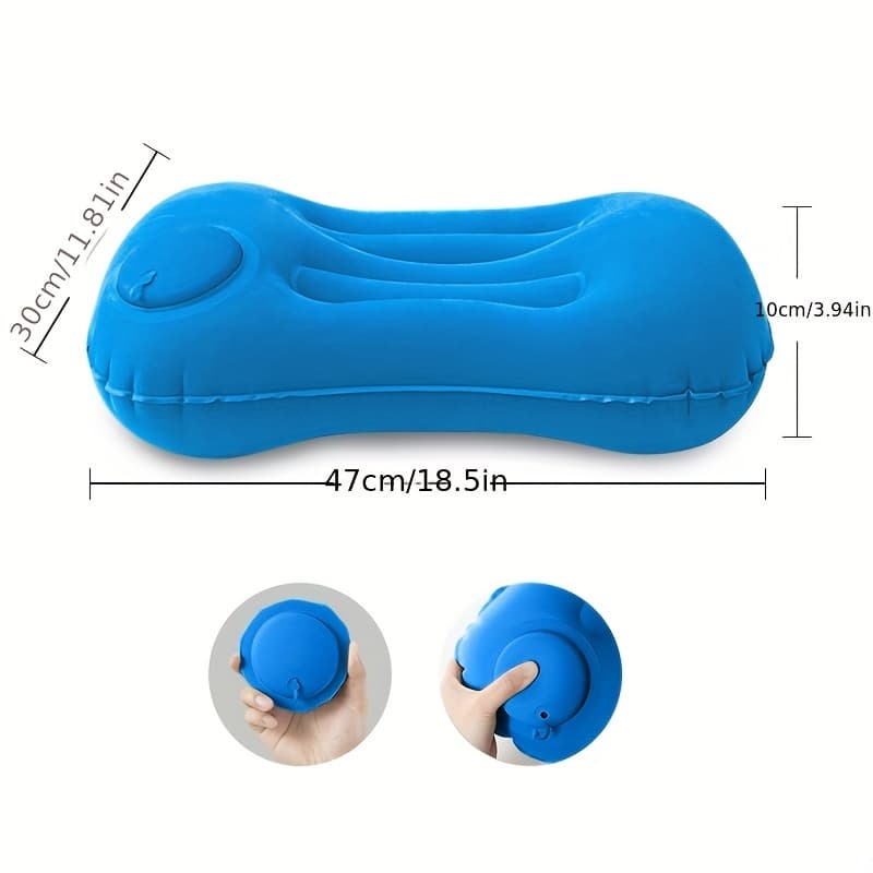 TEMU 1pc Inflatable Pillow Press Type Inflatable Pillow Multifunction Foldable Portable Pillow For Work Camping