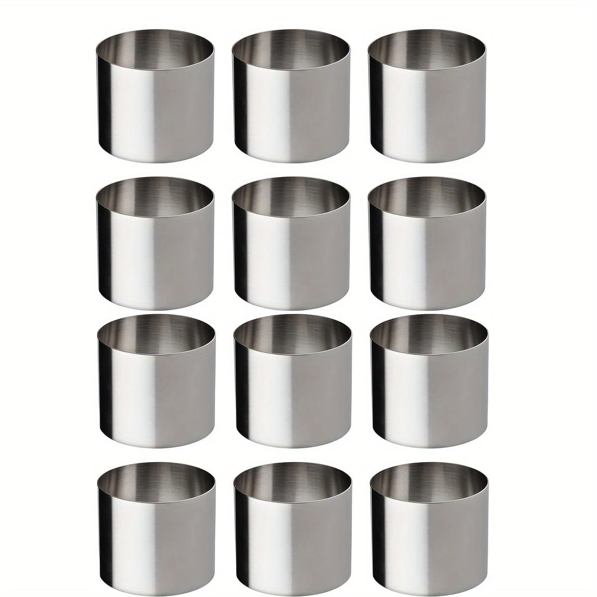 TEMU Round Cake Rings Mold, 2-inch Cake & Pastry Ring Round Stainless Steel, Mousse Dessert Rings Set, Dessert Food Rings Food Molding Set