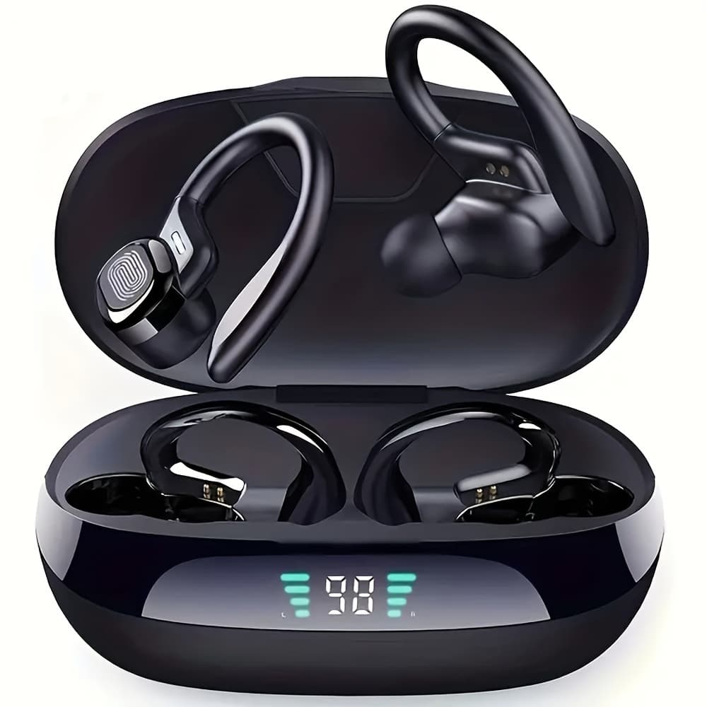 TEMU Completely Wireless Earbuds Featuring Enc Noise Cancellation, , Wireless Sports Earhooks, And An Led Display Charging Case. Are Compatible With Mobile Phones, Support Type-c Charging