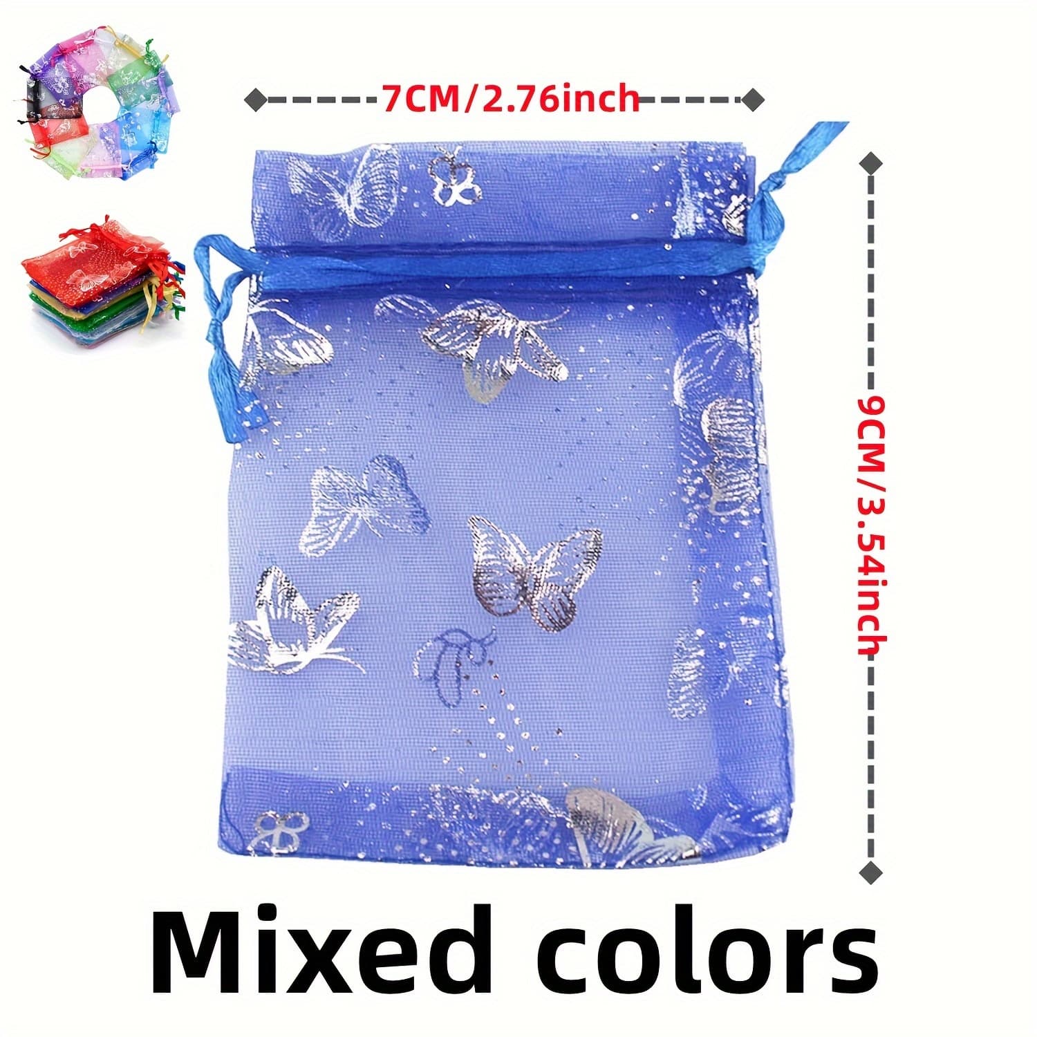 TEMU Gift For Her/him 100pcs Of Elegant Organza Bags Featuring Designs, Perfect For Jewelry, Gifts, Candy, And Party Favors For Weddings And Christmas Decorations