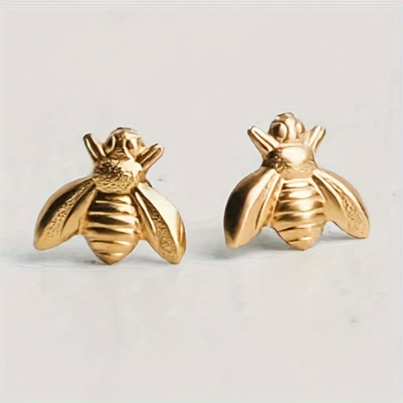 TEMU Delicate And Compact Bee Stud Earrings For And, Suitable For Parties And Casual Wear