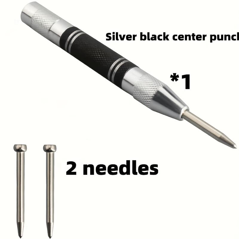 TEMU Automatic Center Punch, 5-inch Heavy-duty Steel Spring Center Punch With Adjustable Tension Punching Tool, Suitable For Metal, Wood, Glass, And Plastic, Suitable For Diy Enthusiasts