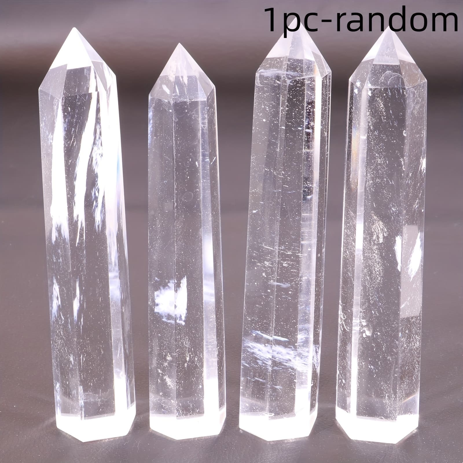 TEMU 1pc Random Clear Point/clear Quartz Polished /, Home Decoration Stone, Suitable As A Valentine's Day/anniversary, Holiday Gift