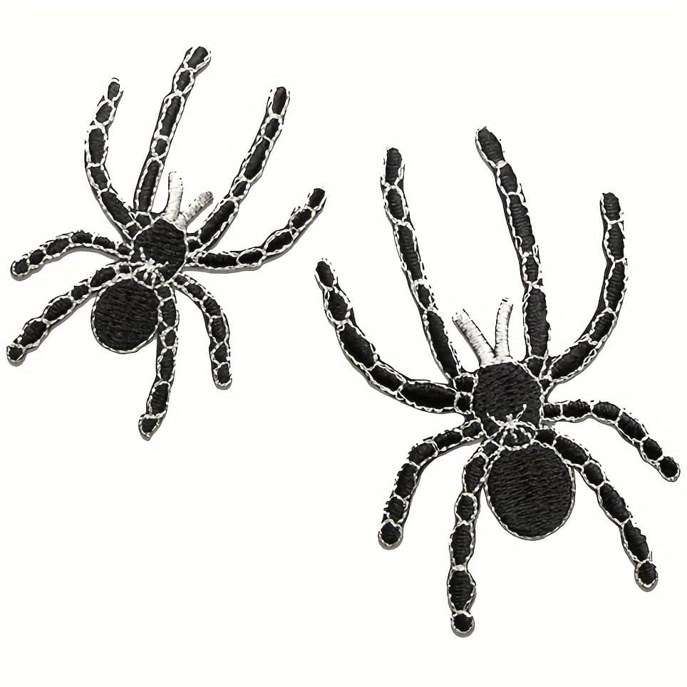TEMU 2pcs Black Embroidered Cloth Patches Decorative Appliqués