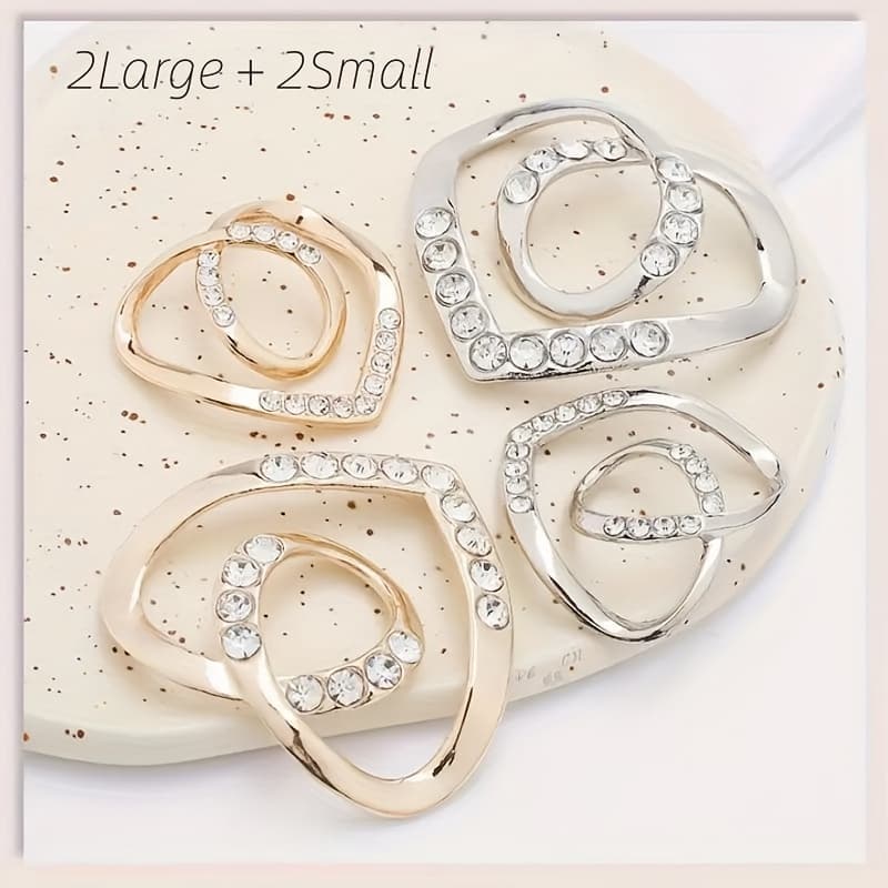 TEMU 4pcs/set Heart-shaped Scarf Adjustable Scarf Shirt T-shirt Size Elegant Simple With Knot Ring Design