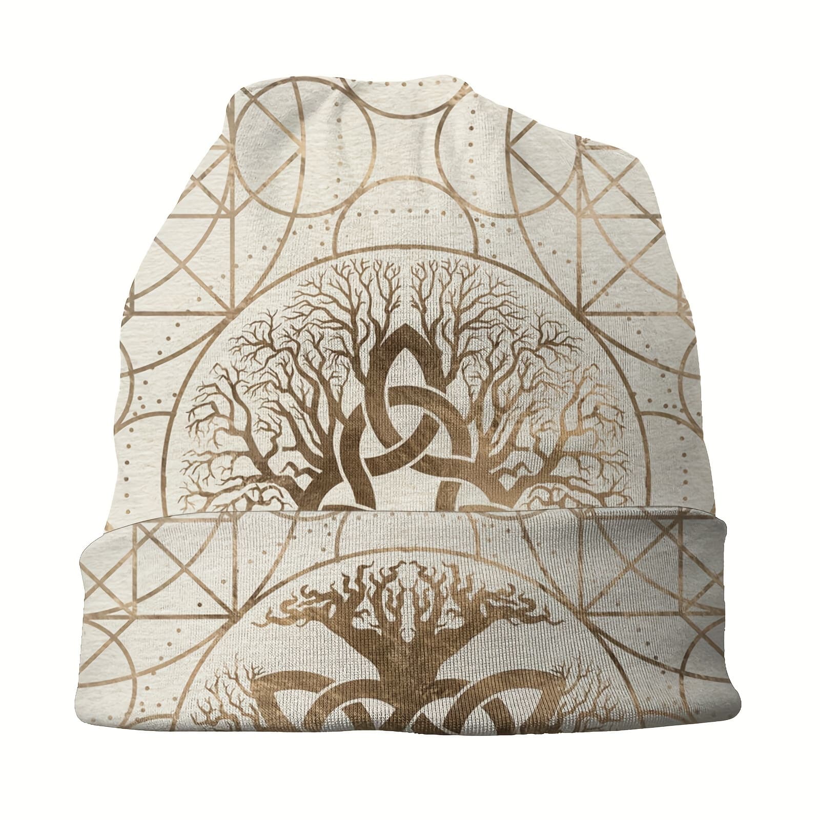 TEMU Tree Of Life Beanies Viking Skullies Bonnet, Thin Unisex Caps, Ski Caps