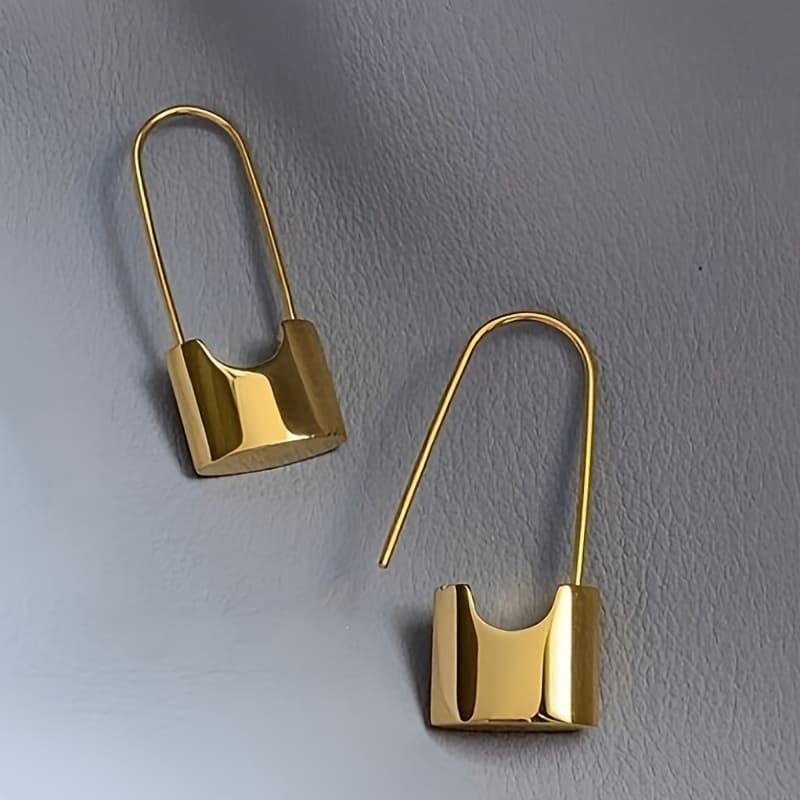 TEMU Lock-shaped Earrings Women' Wear Trendy Earrings