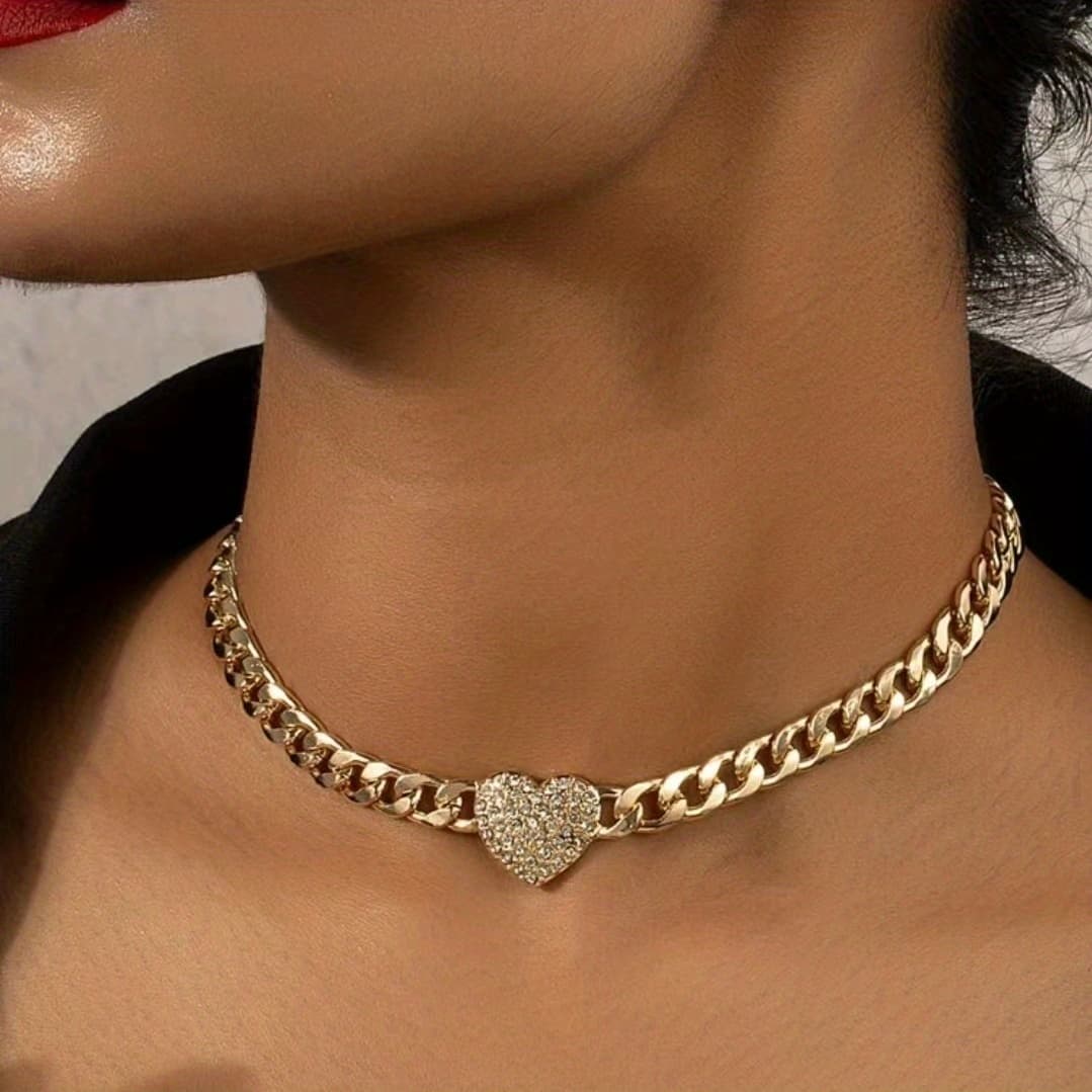 TEMU Stylish Pendant Necklace With Thick Chain