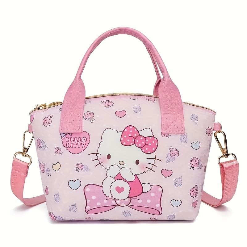 TEMU 1pc Cute Handbag (kuromi/mymelody/cinnamoroll/hello Kitty) - Lightweight Adjustable Strap Tote Bag With Zipper Closure, Pop Purse For, Parties, Everyday Use, For Teenager