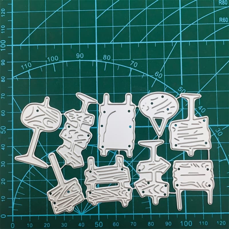 TEMU Suitable For Diy Mini 9pcs Cutting Template Metal Embossed Carbon Steel Die Cutting