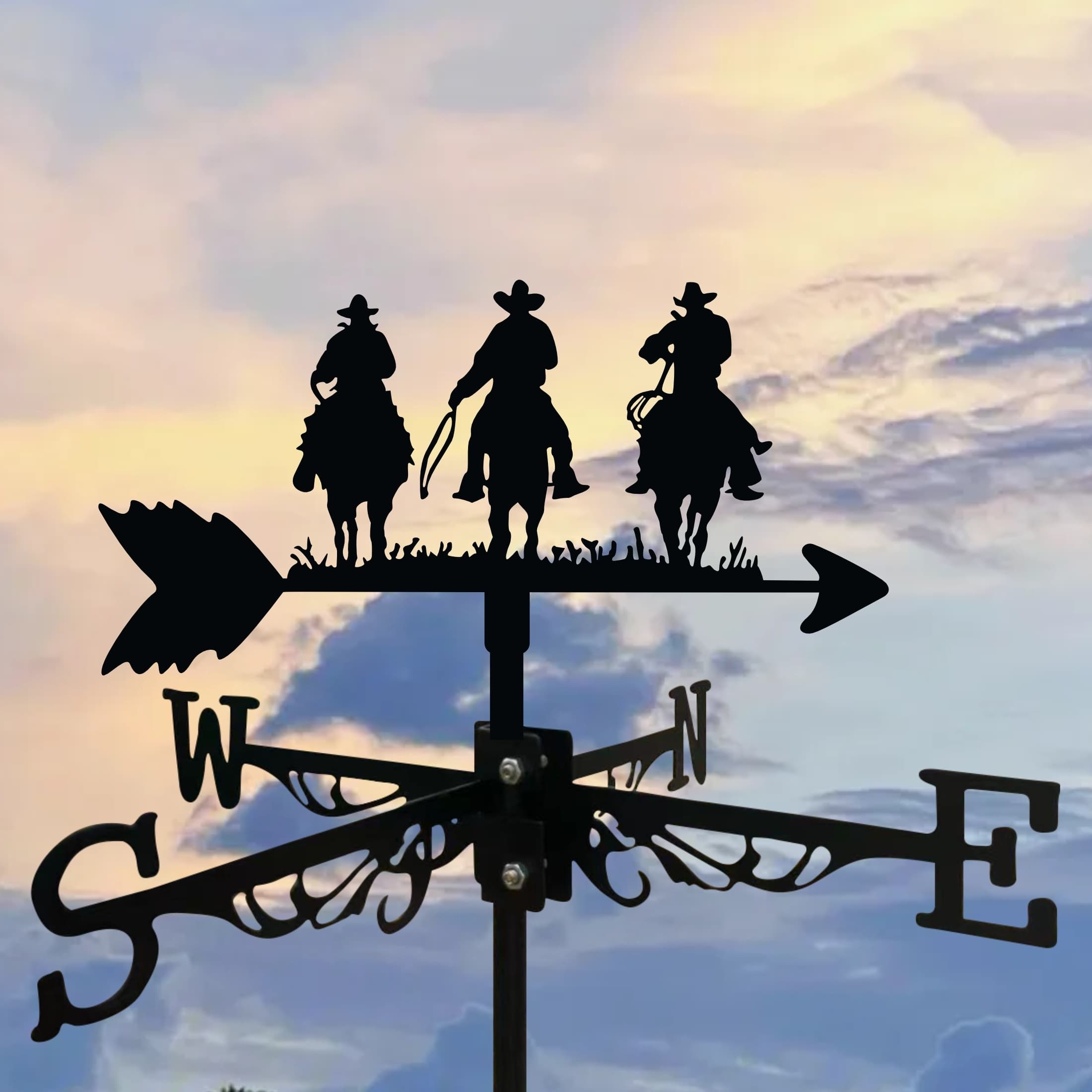 TEMU Outdoor Wrought Iron Wind Vane Statue - Metal Wind Indicator With Decorations, Garden & Courtyard Ornament For, Balcony, Roof - Decorative Wind Spinner For Home & Aesthetics ( Metal Craft)
