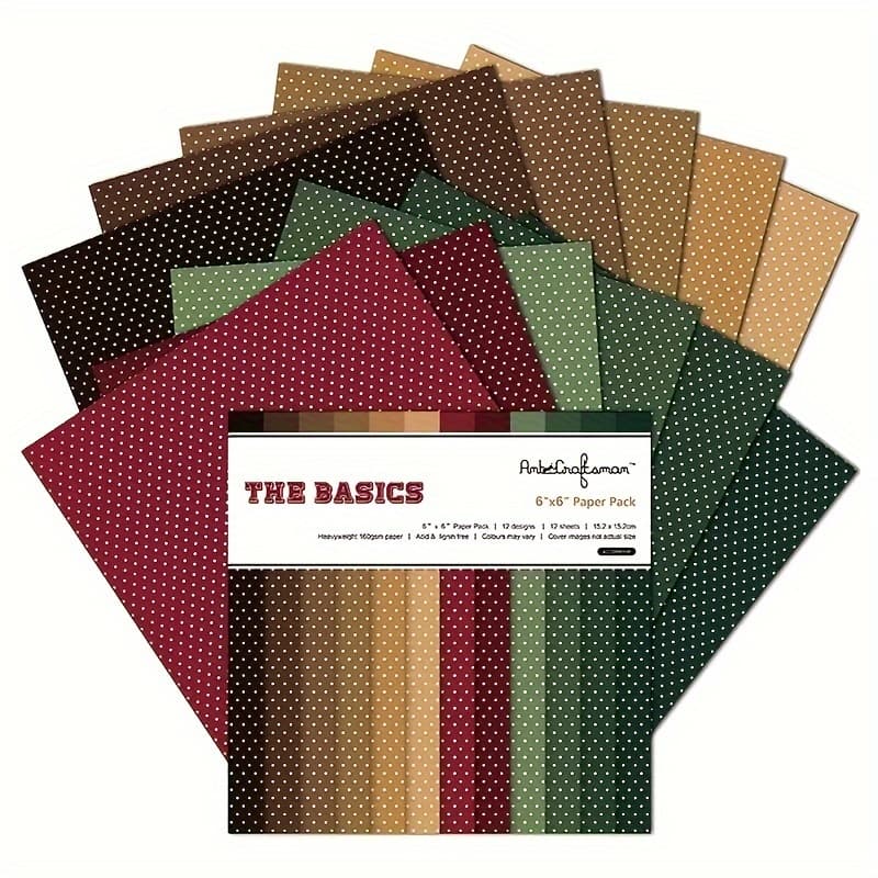TEMU 12pcs Series Ledger Background Paper Material Paper 6-inch Diy Album Background Paper Single-side -12 Types *1 Sheet/set Of Card Origami Paper