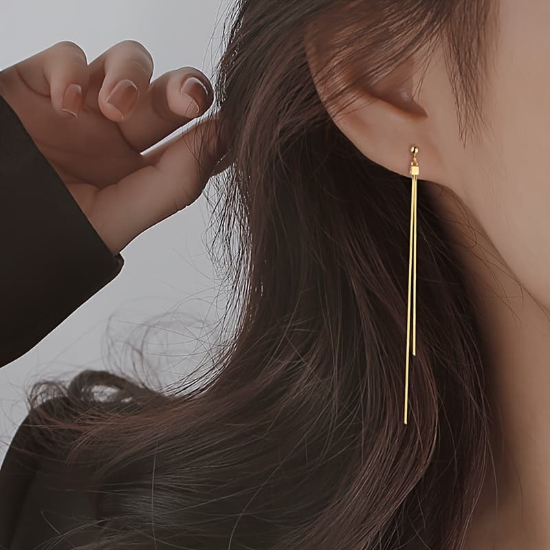 TEMU Stylish Tassel Long Earrings