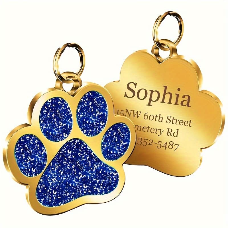 TEMU Custom Products!!! Personalized Puppy Pet Id Name Pendants, Custom Tags, Collar Tag Pendant Pet Accessories Paw Glitter Pendant, Perfect Gift For Your Pet