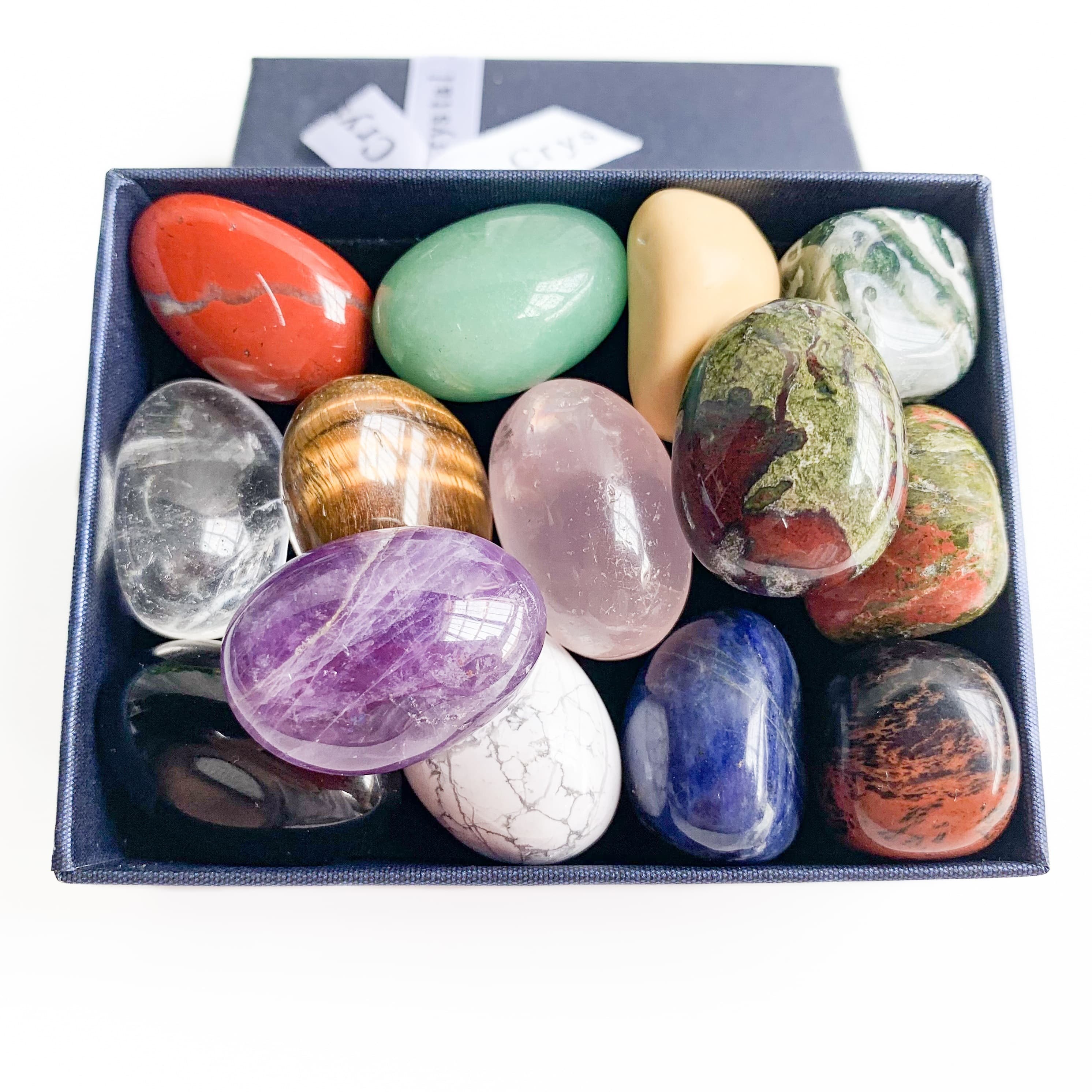TEMU 14pcs/set Of Natural Crystal Polished Stones, With Large Particles, Perfect Gifts For , Home Decoration, Fish Tank Fillers, Jewelry Making, Gardens, Fountains, Other Items