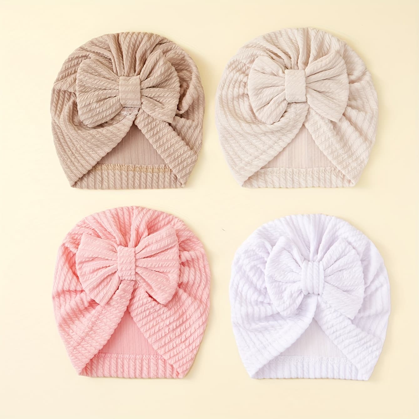 TEMU 4pcs Pit Strip Flower Type Baby Caps