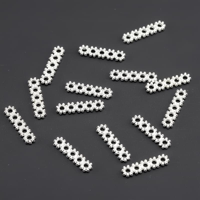 TEMU 100pcs/50pcs 16x4mm Five-row Snowflake Multi-hole Spacers For Bracelet, Necklace, And Jewelry Making Accessories.
