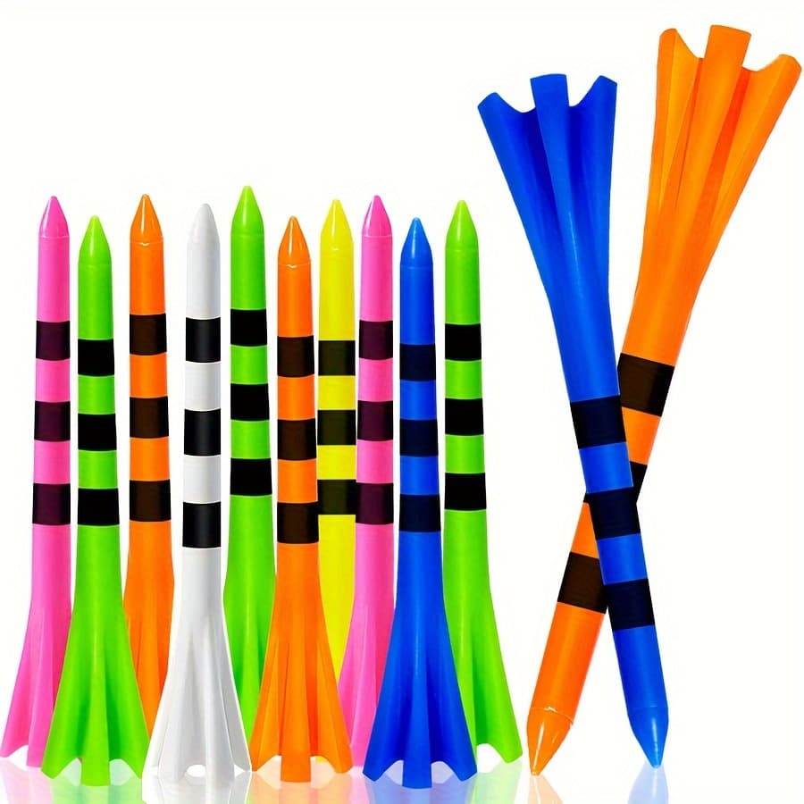 TEMU 50pcs Golf Tee Durable 5-prong Plastic Golf Tees For Reduced Friction Andimproved 83mm/70mm/38mm Pack