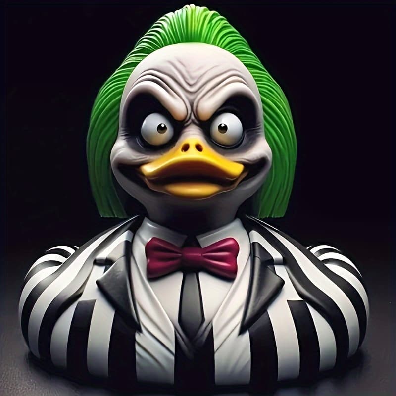 TEMU Gothic Resin Duck Figurine, Dark Aesthetic Spooky Duck Statue, Halloween Duck Decor For Desktop & Outdoor Garden