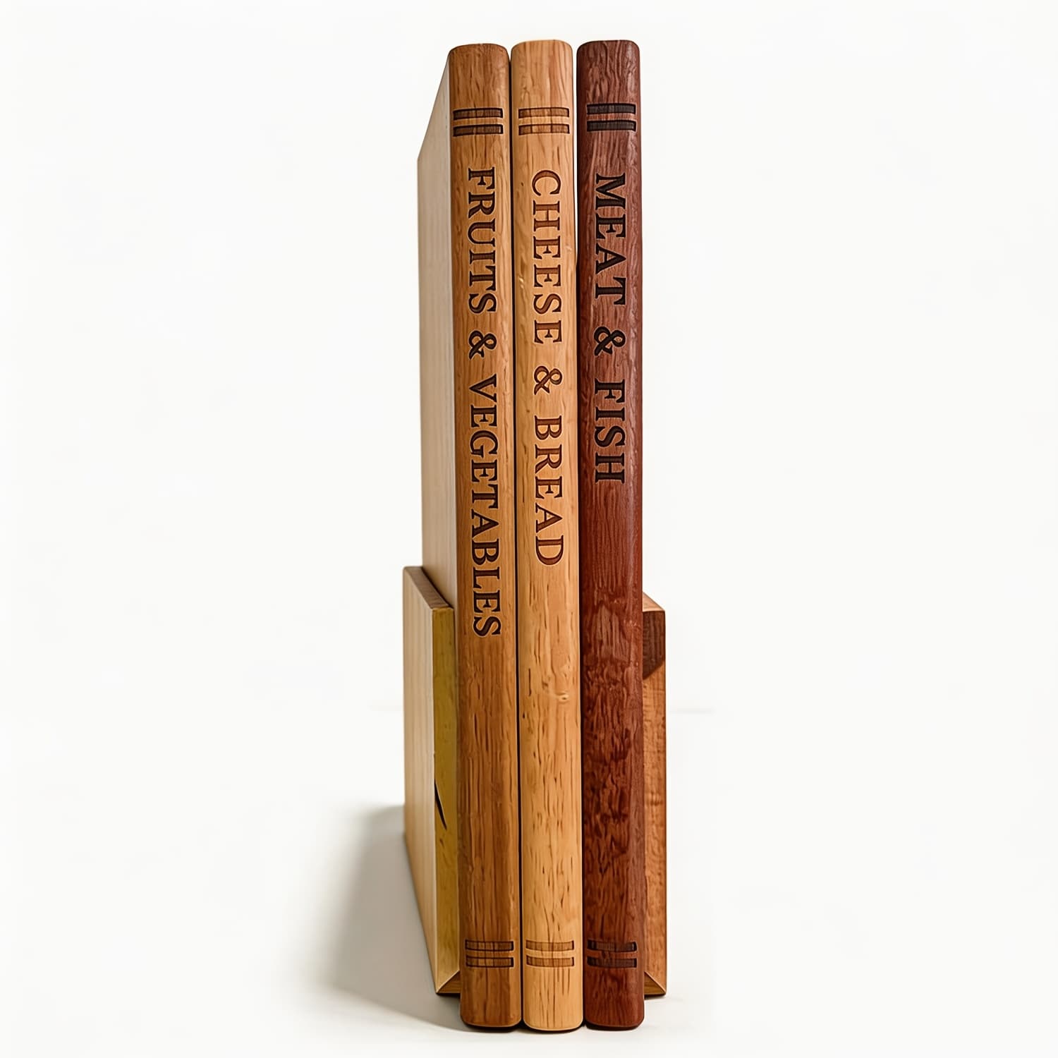 TEMU 3pcs With Cutting Board, Solid Acacia Cutting Boards That Look Like Books, Decorative Cutting For Kitchen, Unique Book Cutting Boards Gift