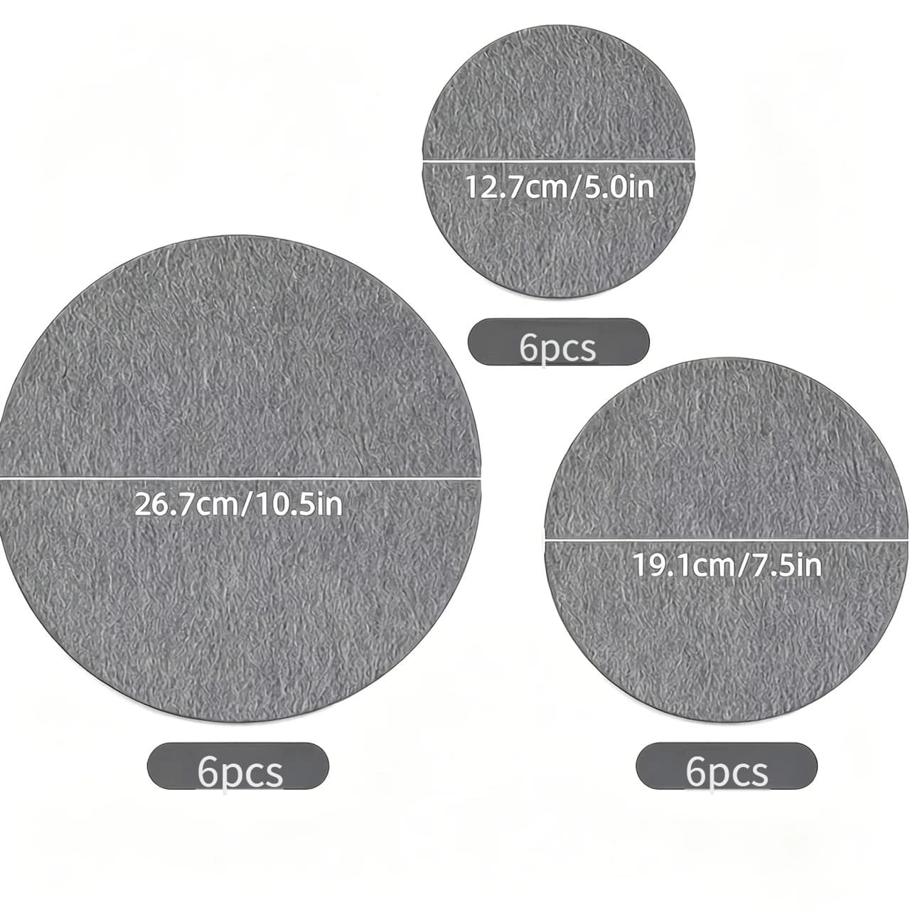 TEMU 18pcs Felt Tray Protectors | Bowl Anti-slip Mats, Soft Board Storage Packaging, Food Tray Dividers, Shelf Protectors, Steamer Set Pads ( Mats, No Cookware Included)