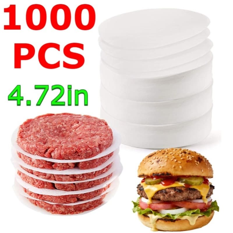 TEMU 1000pcs Pre-cut Hamburger Paper, High-quality Paper With Good Toughness, Not Torn, Suitable For Separating Patties, Ideal For Making Hamburger Patties And Other Ingredients