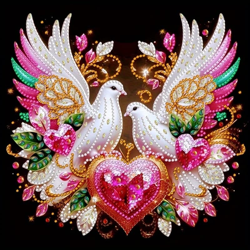 TEMU A 5d Diamond Painting Kit Featuring And , With Irregular-shaped Diamonds, 29.97cm Canvas, Animal-themed Wall Art, Suitable For Beginners, Unique Frameless Craft, Perfect Thanksgiving Gift