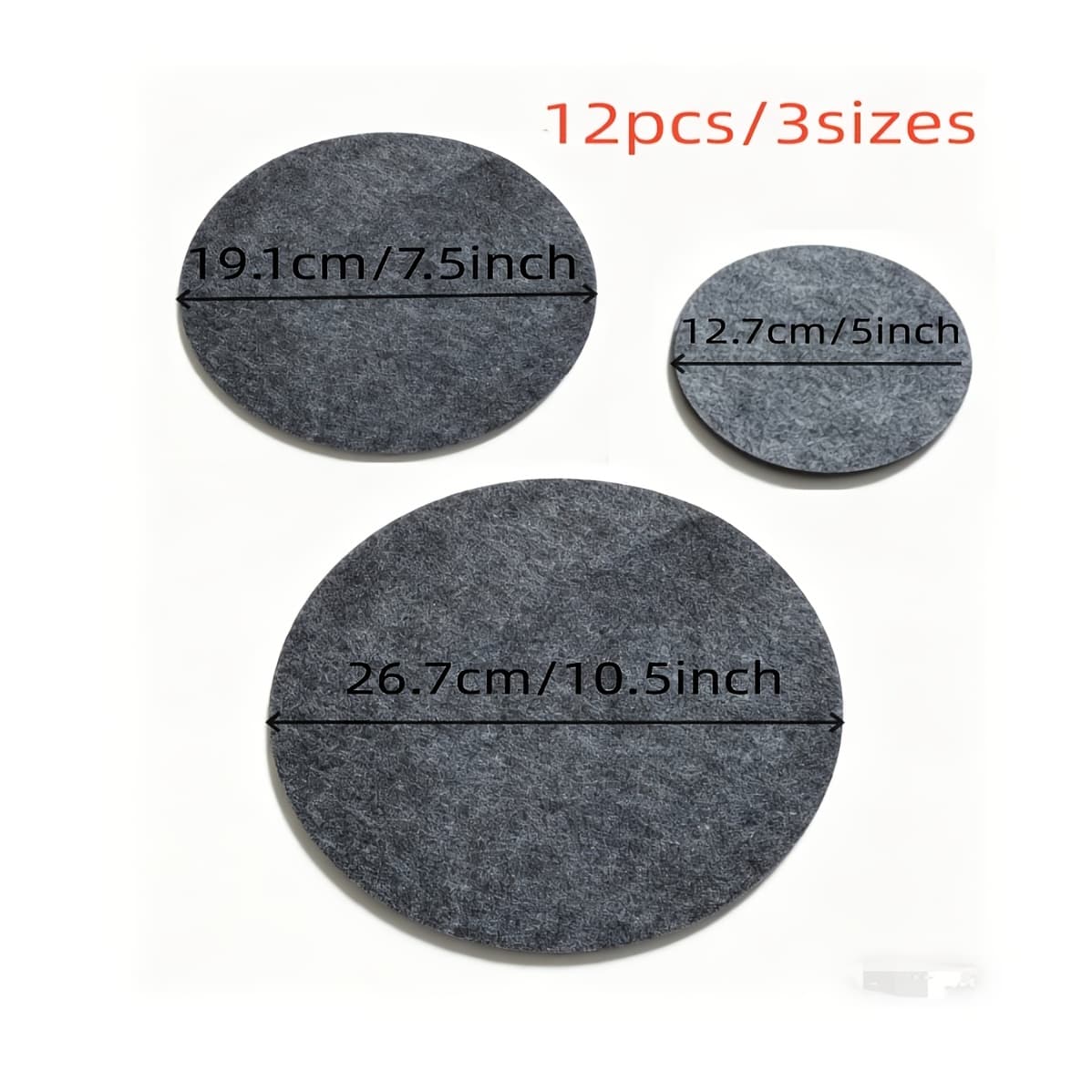 TEMU 12pcs Heat Resistant Kitchen Protector Set- 3 Sizes Of Scratch- Free Potholders For Pots, Pans, Glassware And Baking Sheets, An Essential Cookware Storage Addition