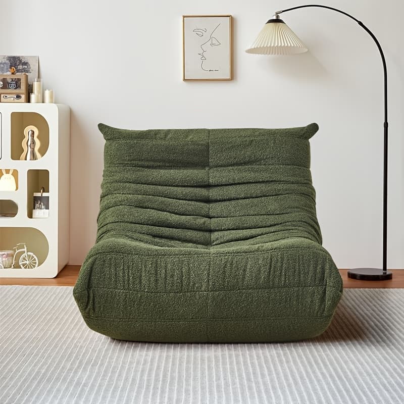 TEMU Bean Bag Chair Modern, Cozy Sherpa Fabric Seat, Armless Floor Sofa & Lounger. Oversized Modular Lounge Chair, Floor Sofa. No . Comfortable Living Room Leisure Sofa.