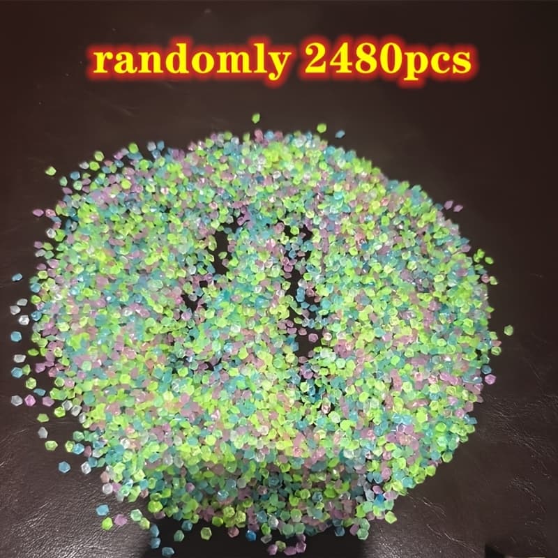 TEMU 2480glow In The Dark Landscape Pebbles, Multi Color Luminous Outdoor Stones For Garden Border, Aquarium, Yard Pathway, Bonsai , Fish Tank, Flower Container, , Micro Landscape, Durable Supplies