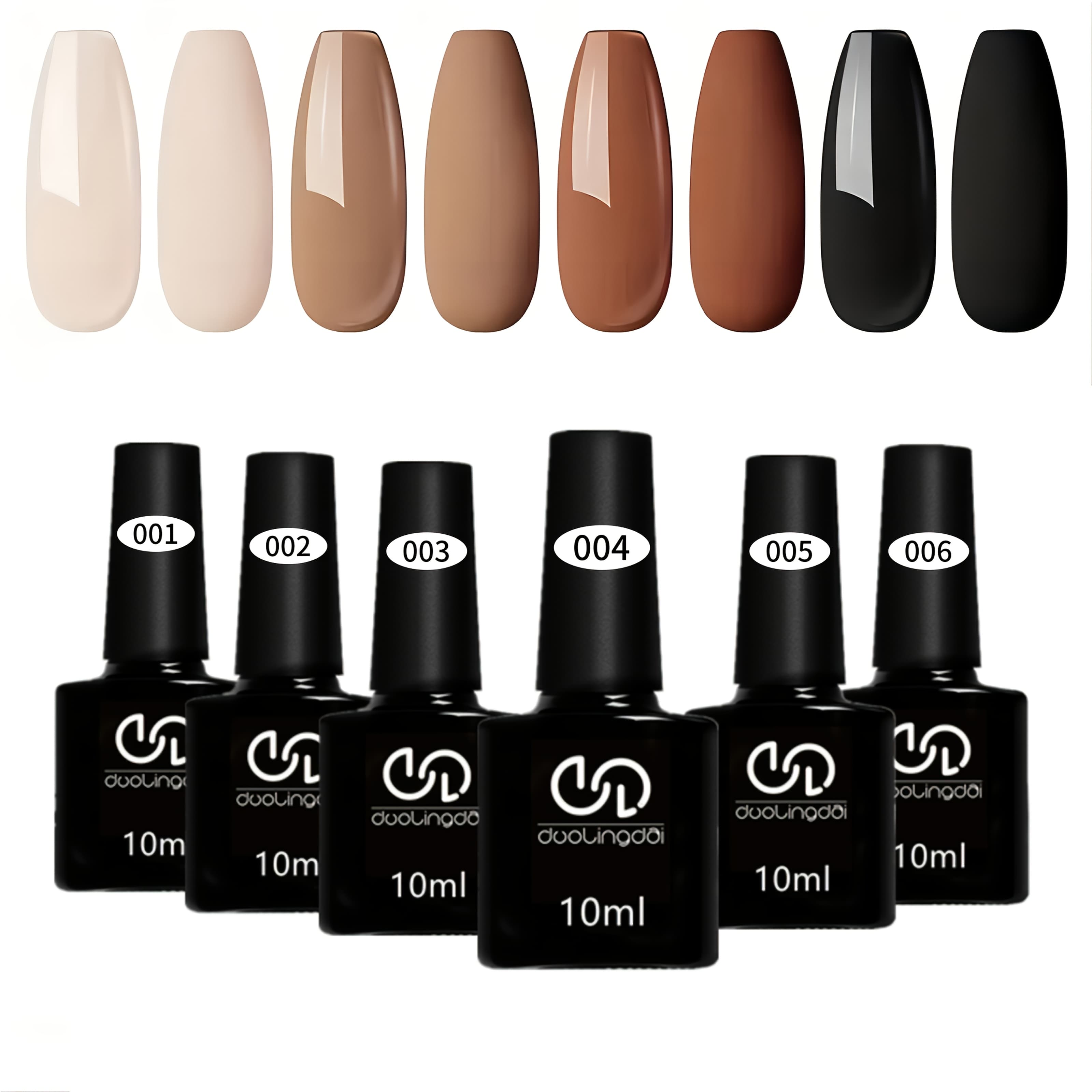 TEMU Gel Nail Polish Kit -6 Colors Nude Polish Set Neutral Brown Soak Off Gel Nail Kit Manicure Diy Nail Home Gift
