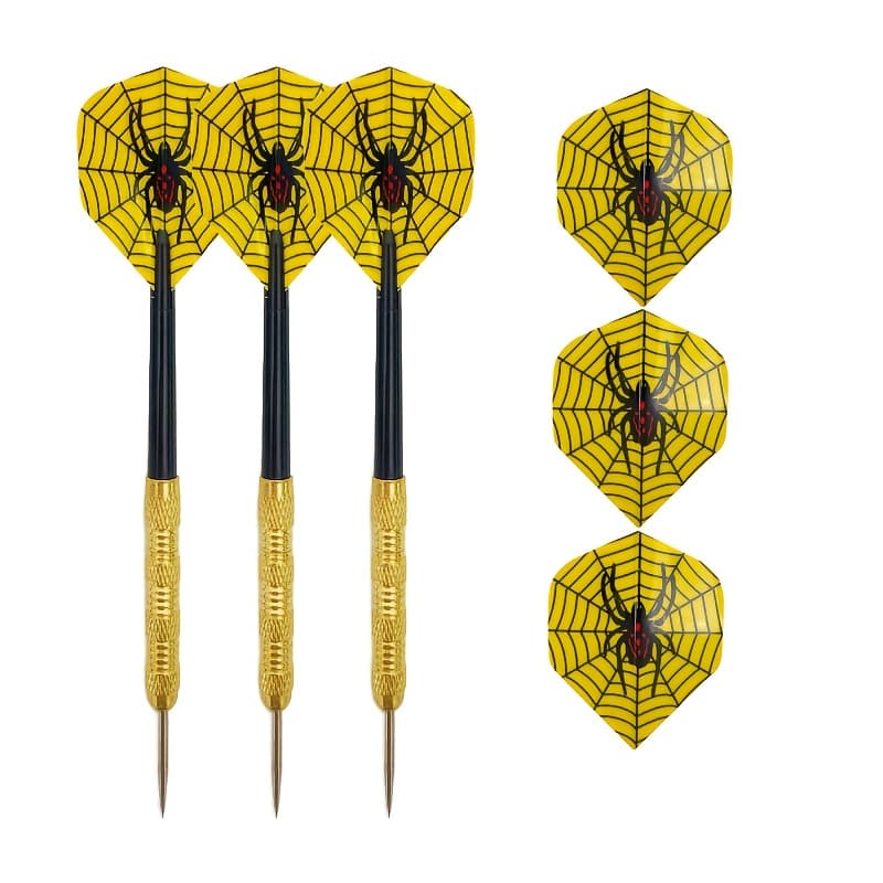 TEMU Professional Steel Tip Darts, 3pcs, Iron Shafts With Hardened Steel Tips, Includes Dart Flights And Shafts. Suitable For Office Leisure, Indoor , And Casual Parties