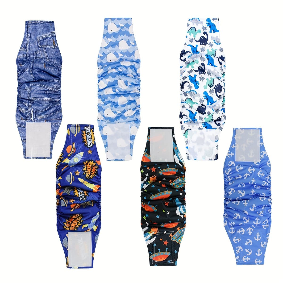 TEMU 6pack Washable Male Band Reusable Bands For Male Dogs Diapers Premium Washable Dog Diapers Male Puppy Nappies Wrap