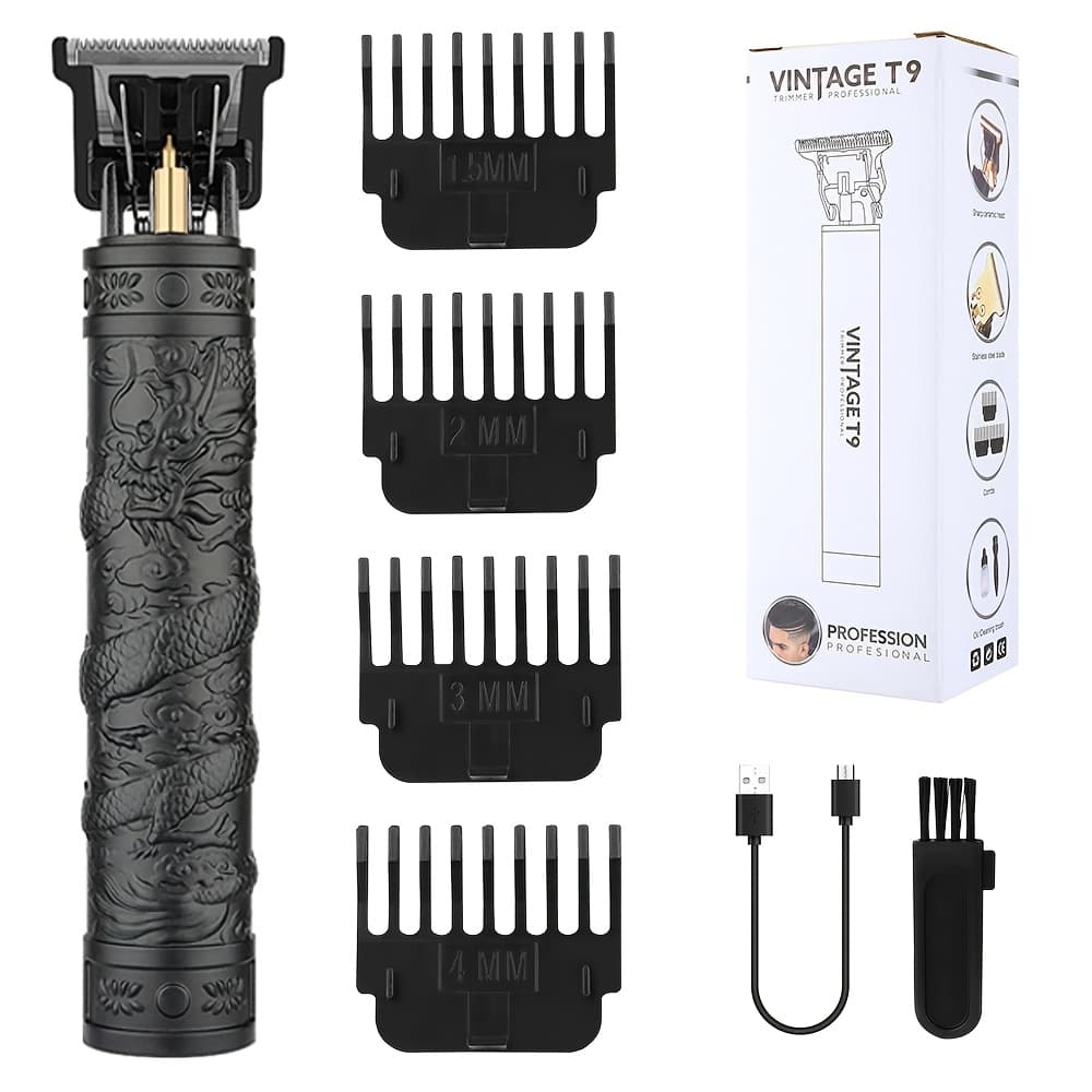 TEMU Hiena 1/2pcs Electric Hair Clipper Adopts Design, With Stainless Steel Sharp Blade And Silent Motor, Supports Pushing, Slicked-back Hair And Gradient Styling