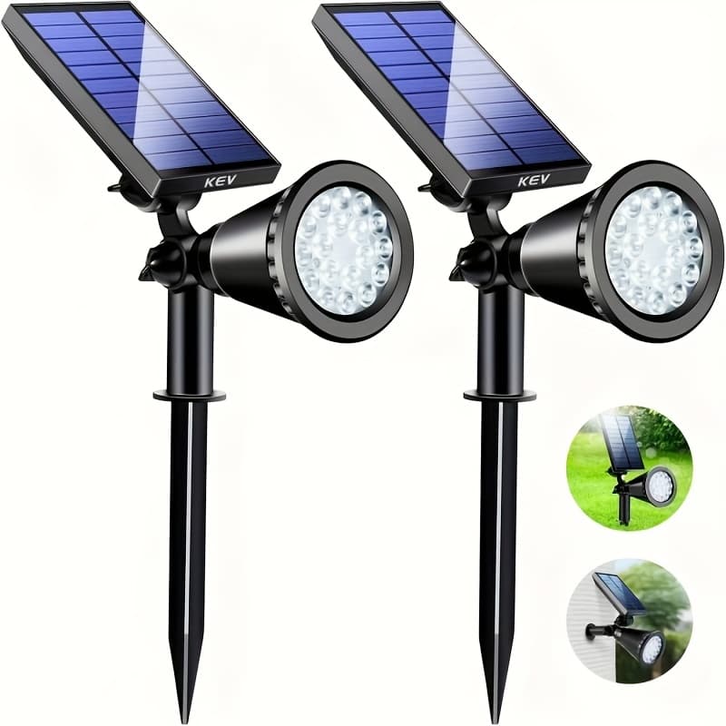 TEMU 18led Solar Outdoor Tree Lights - Color Gradient Solar Lawn Lights - Landscape Led Floor Lamps For Garden Pond Trees Courtyards, Courtyard , Ambient Glow, Property